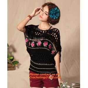 Handmade Crochet Multicolour Three-Dimensional Rose Cutout Knitted Sweater Pull