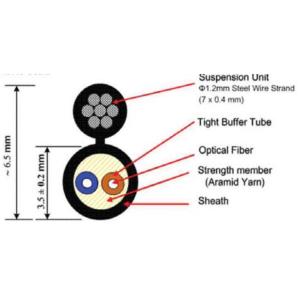 12 Core Tight Sleeve FTTH-2C Optical Cable Easy Stripping for Smooth Installatio