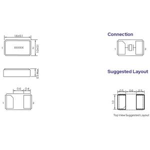 Stable 7K Seires 32.768KHz SMD1610 Tuning Fork Crystal Resonator For Wireless