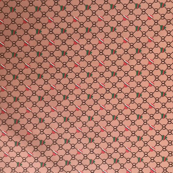 Printed Heart Shape Number 8 PVC Faux Leather Bags Purse Wallet Phone Case Package Box Leather Fabric