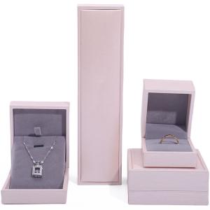 Quality Pink Soft Touch Faux Leather Jewelry Luxury Storage Packaging Velvet Lining for sale