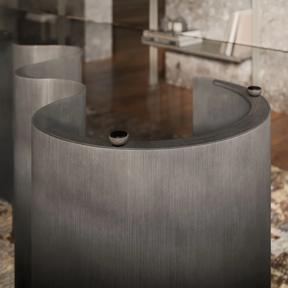 Light Luxury Tempered Glass Rectangular Dining Table High-End French European Dining Table For Home Restaurant or Hotel Use