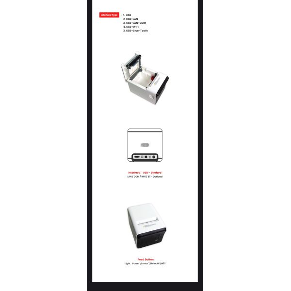 Fast Speed Carav Restaurant POS Receipt Printer 1 Year Warranty For Food Store