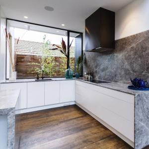 Wooden Handle Integrated Appliance Cabinet Custom Plywood Kitchen Cabinets With