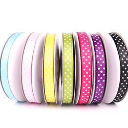 high quality for gift promotion colorful polka dot printed polyester grosgrain