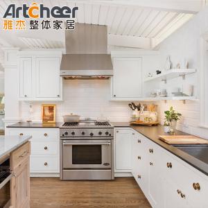 Customized Size Kitchen Furniture Solid Wood Kitchen Cabinet Sets with Grey