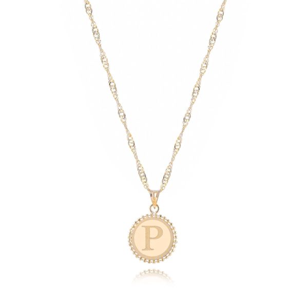 18K Gold ‘P’ Pendant Necklace