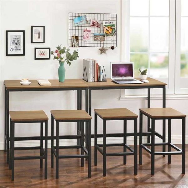 6.2 Inch Bar Table Stool Set Industrial Coffee Vintage Brown Dining Bar Table
