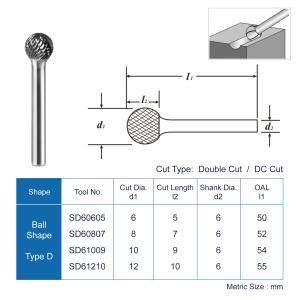 Customized 1/8 Shank Diameter 2.35 Ball Shaped Carbide Burr Rotary Burr with MOQ