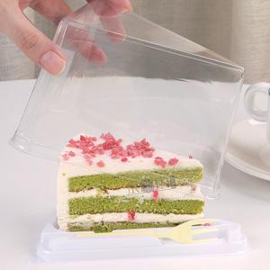 Customizable Plastic Bakery Packaging Triangle Cake Box Transparent With Lid