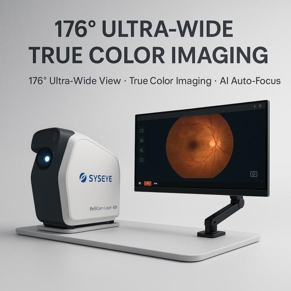 176° Wide Field Fundus Camera with LED True Color and Automatic Operation for