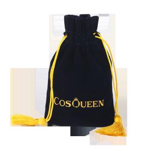 Luxury dust velvet bags custom foil drawstring tassel black velvet bags
