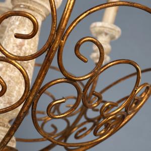 Loft chandelier antique lighting suspension lustre wooden art deco Wooden