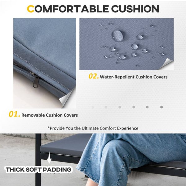 Balcony Lounge Outdoor Iron Metal Patio Furniture Set Mixed with Waterproof PE Rattan