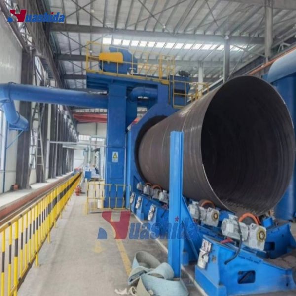 Buy Steel Pipe Shot Blasting Line for Rust Removal at wholesale prices