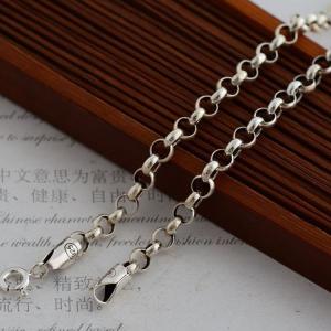 Sterling 925 Silver 3.5mm Rolo Chain Necklace (XH041845W)