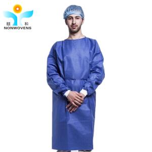 Quality Level I II 120*140cm ISO 13485 approved Blue Non Woven disposable Surgical Gown for sale