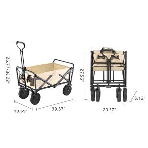 80L Waterproof Folding Camping Wagon with 5" Wheels