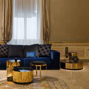 500mm Black Glass Coffee Table 0.33m 35cm Marble Top