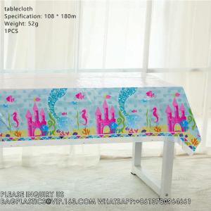 Party Supplies Set Mermaid Series Tableware Banner Mask Decoration Cake Topper