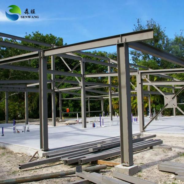 Buy Prefabricated Steel Structure Warehouse with 1.2m Brick Wall and C&Z Purlin Brace for Low Maintenance Costs at wholesale prices