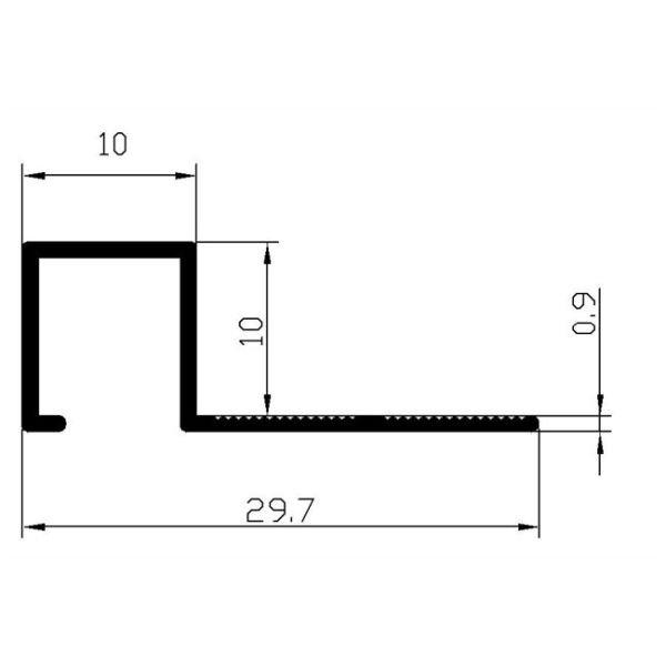 Matt Satin Square Tile Edging Strip , Aluminum Tile Edge Trim 10X10X2500mm