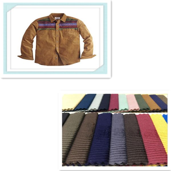 Blue Color Fine Corduroy Fabric For Male Trousers , Bag Corduroy Textile