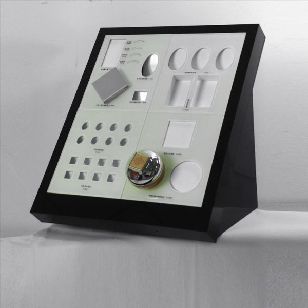 Acrylic Makeup Organizer for Powder Mat Compartment Plexiglass Cosmetics Eyelash Display Stand