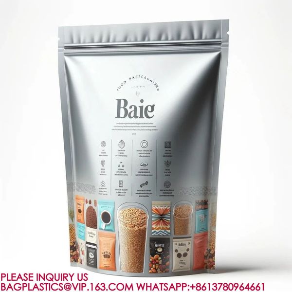 Food Packaging Bags Reusable Mylar Bags Plastic Packaging Candy Cookies Snack Bags pack