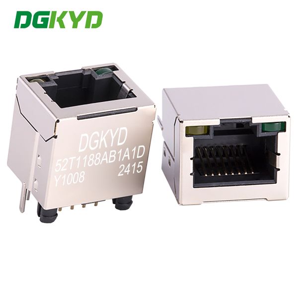 DGKYD52T1188AB1A1DY1008 180 Degree Direct Insertion RJ45 Network Connector