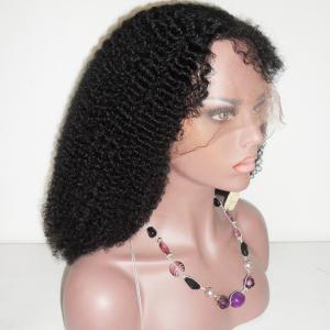 Natural Black Top Quality Kinky Curl Texture Peruvian Remy Hair Wigs