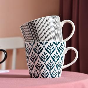 Round Colored Ceramic Porcelain Mugs Porcelain Latte Cups OEM