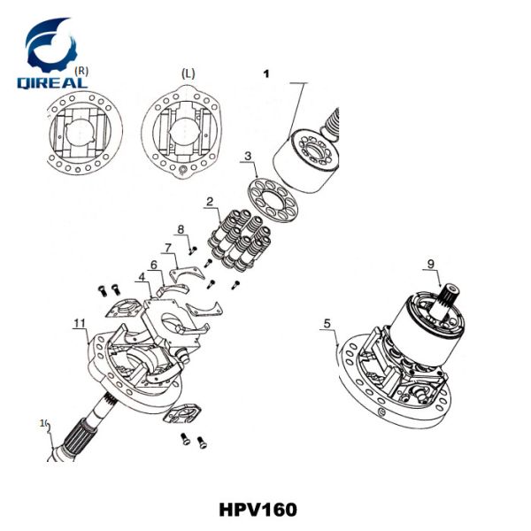 Construction Machinery Parts HPV160 Hydraulic Pump Repair Kit For Komatsu PC400