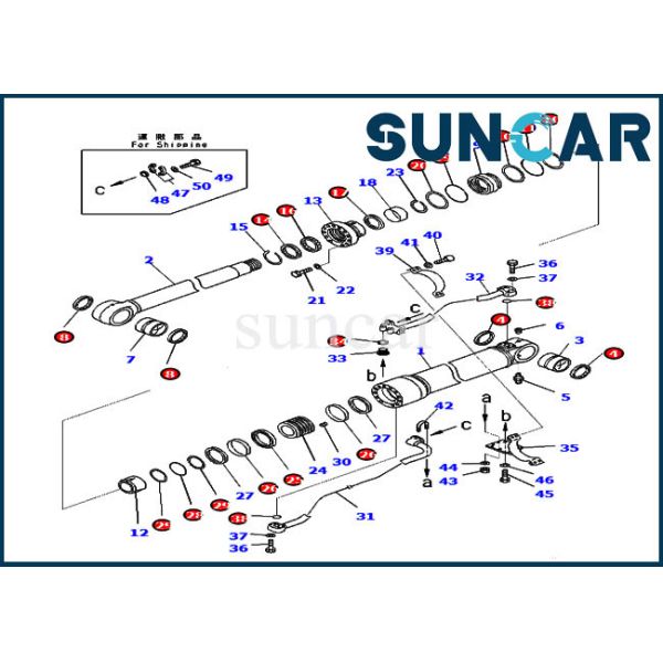 Buy PC350-8 PC300-8 707-99-58081 Komatsu Seal Repair Kit Boom Hydraulic Cylinder Oil Seal Kit at wholesale prices