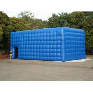 Quality double layer blue plaid inflatable tent for garden activity for sale