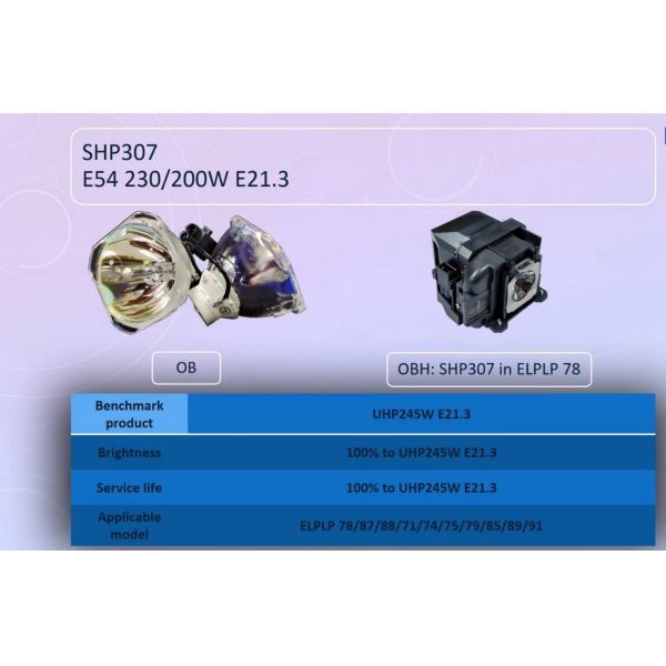 Phoenix SHP307OB Projectors Bulbs For ELPLP71 ELPLP74 ELPLP75 ELPLP78 ELPLP79