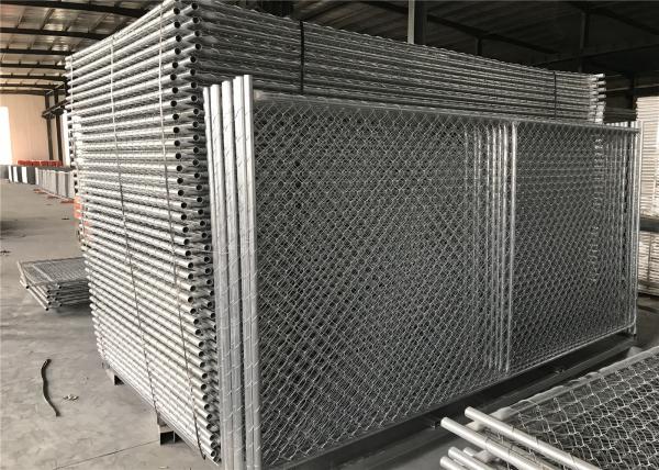 8'x14' chain link fence panels for construction site heavy duty design cross brace tube 1⅝"(41.2mm) Mesh 2⅜"x2⅜"/60mm