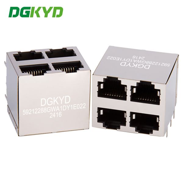 Buy DGKYD59212288GWA1DY1E022 Multi Port RJ45 Connector Without Light And Filter, Network Port Socket Stacked Interface at wholesale prices