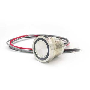 Latching Ip68 Led Piezo Touch Switch 25mm Waterproof Flat Round Head