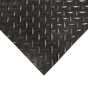 Rubber Diamond-Plate Rubber Flooring Rolls With 3 Mm X 4 Ft X 3 Ft Rolls Black