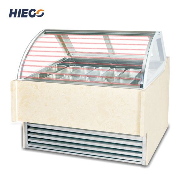 Buy 12-20 Pans Ice Cream Display Cabinet Countertop Gelato Dipping Freezer at wholesale prices