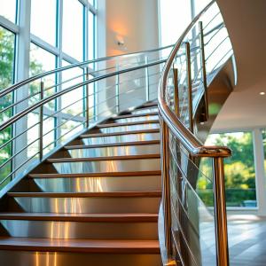 Non-Slip Stainless Steel Handrails for Sloped Pathways