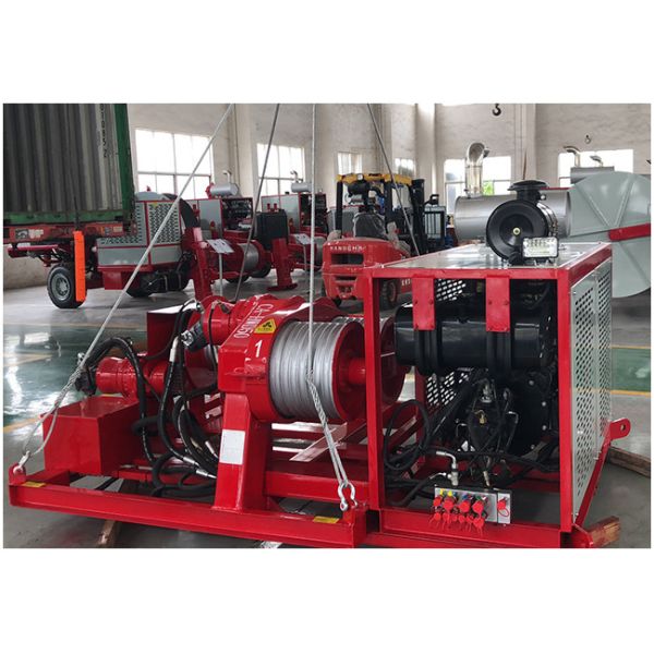 Red Color Transmission Line Equipment Double Cableway Hydraulic Puller