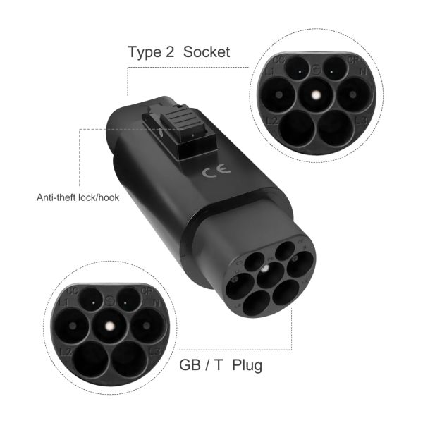 EV Fast Charging Plug 200A Ccs 2 Type2 to Gbt Adapter Charger Compatible New Condition For Efficient EV Charging Outlets