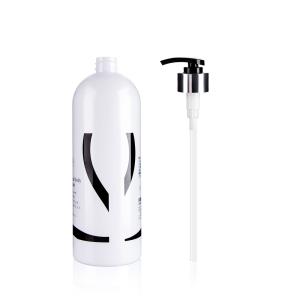 420ml White Round Shampoo Bottle With Aluminum 2cc Pump Dispenser