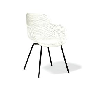 59cm Depth Grey Rattan Outdoor Dining Chairs