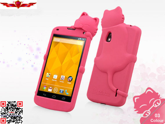 Buy Fashion Design Colorful Cartoon Silicone Cover Case For LG Nexus 4 E960 High Quality at wholesale prices