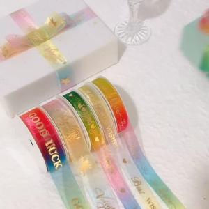 Quality Organza printed ribbon custom ribbon gift ribbon for decoration DIY present packaging for sale