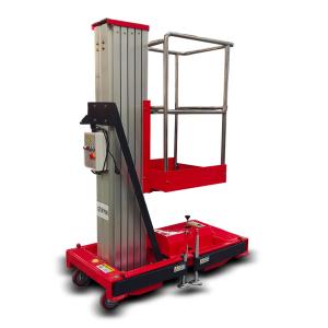 Quality 9m Portable Vertical Hydraulic Single Mast Electric Manned Aluminum Alloy Lifting Platform for sale
