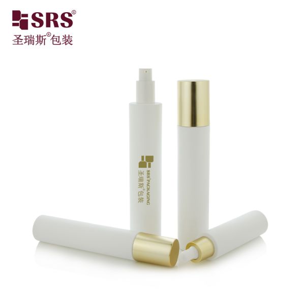 GL022 30ml 50ml 80ml 100ml Painted White Color Glass Bottle With Dropper Lotion Gold Cap Luxury For Skincare Facial Serum
